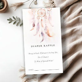 Tarjeta De Recepción Feather Dreamcatcher Diaper Raffle Baby Shower
