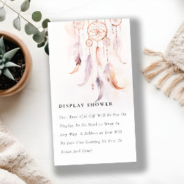 Tarjeta De Recepción Feather Dreamcatcher Display Shower Baby Shower