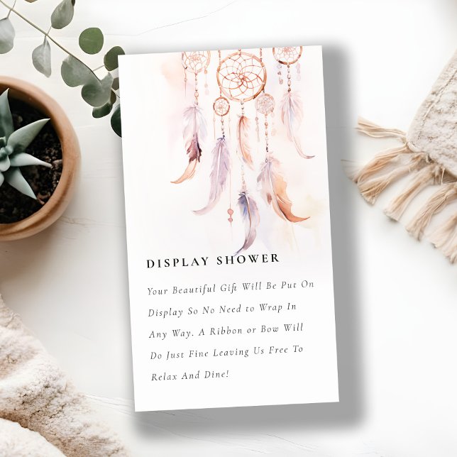 Tarjeta De Recepción Feather Dreamcatcher Display Shower Baby Shower (Subido por el creador)