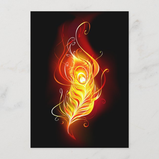 Tarjeta De Recepción Feather Peacock (Anverso)