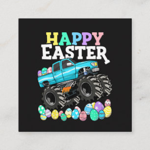 Tarjeta De Recepción Felices Pascua Camión Monstruo Huevos de Pascua