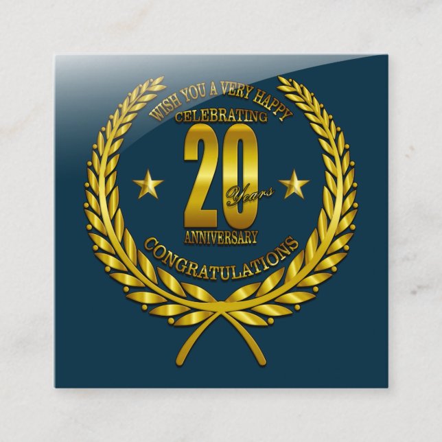 Tarjeta De Recepción Felicitaciones al 20° aniversario (Anverso)