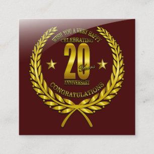 Tarjeta De Recepción Felicitaciones al 20° aniversario