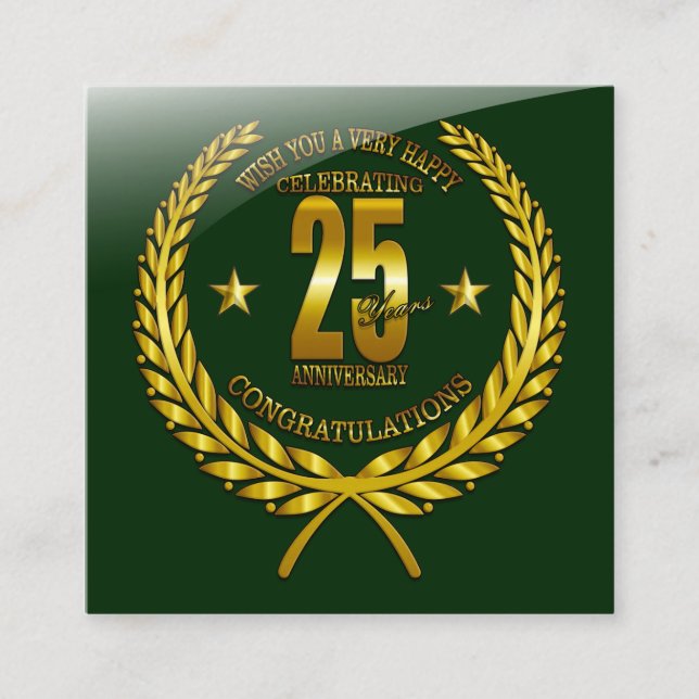 Tarjeta De Recepción Felicitaciones al 25° aniversario (Anverso)