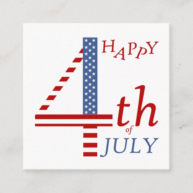 Tarjeta De Recepción Feliz 4 de julio Día de la Independencia (Anverso)