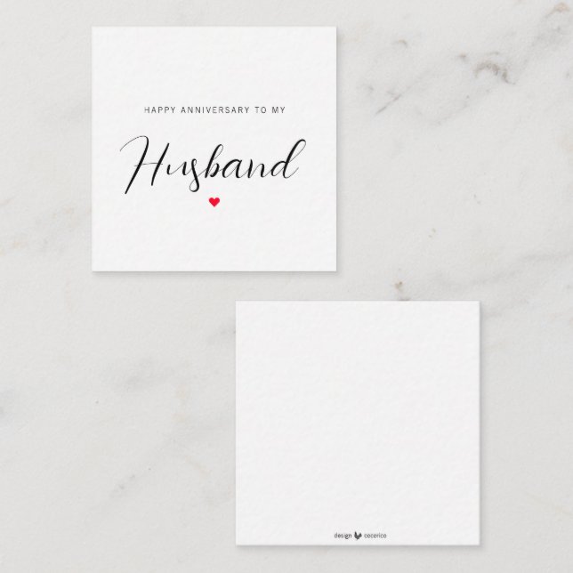 Tarjeta De Recepción Feliz Aniversario A Mi Esposo (Anverso / Reverso)