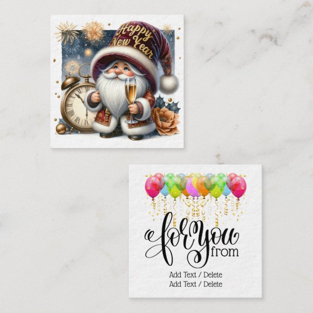Tarjeta De Recepción Feliz Año Nuevo (Anverso / Reverso)