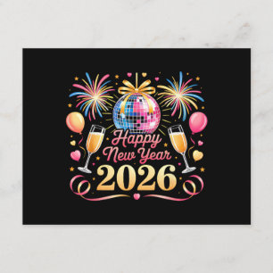 Tarjeta De Recepción Feliz Año Nuevo 2026 Cuenta regresiva para la fies