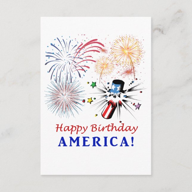 Tarjeta De Recepción Feliz cumpleaños América (Anverso)