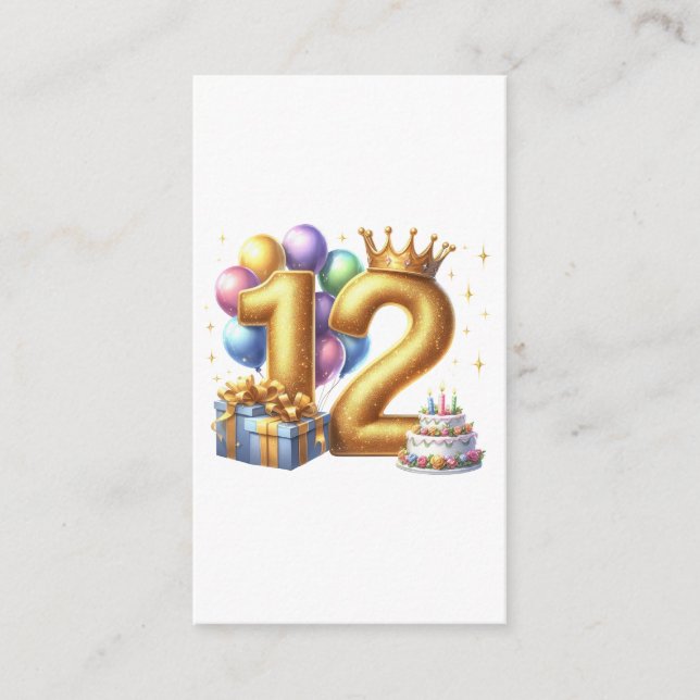 Tarjeta De Recepción Feliz cumpleaños dorado 12 (Anverso)