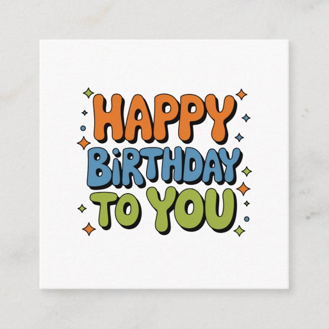 Tarjeta De Recepción Feliz Cumpleaños Groovy (Anverso)