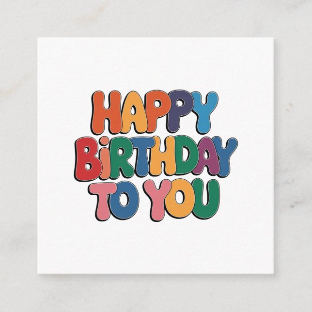 Tarjeta De Recepción Feliz cumpleaños retro (Anverso)