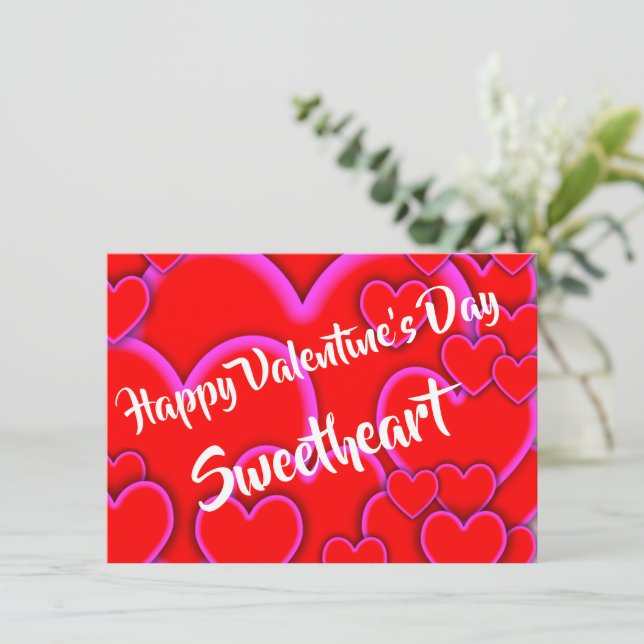 Tarjeta De Recepción Feliz Día de San Valentín amor romántico (Anverso de pie)