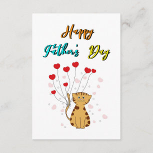 Tarjeta De Recepción Feliz Día del Padre Kitty Papá Regalo Padre Gato P