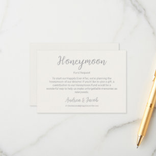 Tarjeta De Recepción Feliz día después de la luna de miel Pearl Silver