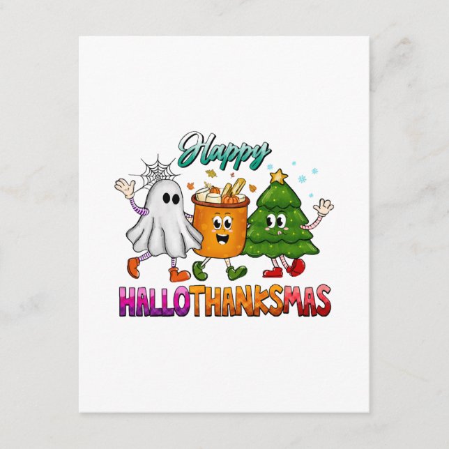 Tarjeta De Recepción Feliz Hallothanksmas (Anverso)
