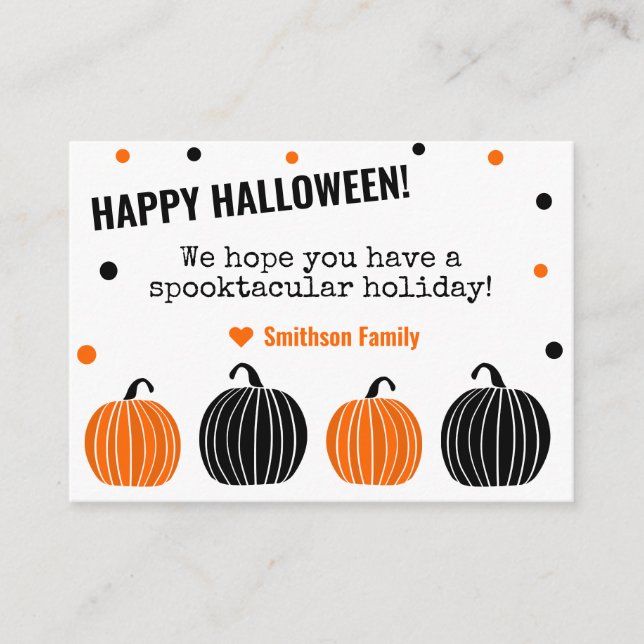 Tarjeta De Recepción Feliz Halloween Family Card (Anverso)