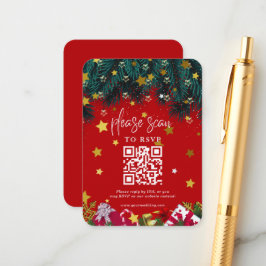 Tarjeta De Recepción Feliz Navidad Fiesta QR Código RSVP