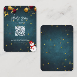 Tarjeta De Recepción Feliz Navidad Fiesta QR Código RSVP