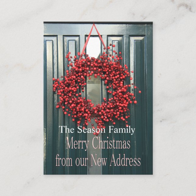 Tarjeta De Recepción Feliz navidad nuevo dirección de la guerra de berr (Anverso)