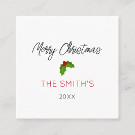 Tarjeta De Recepción Feliz nombre navideño año feriado texto festivo