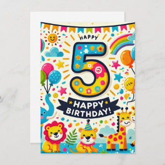 Tarjeta De Recepción ¡Feliz quinto cumpleaños!