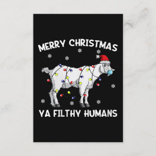 Tarjeta De Recepción Femeninas Feliz Navidad Cabra Face Mask Goat Santa
