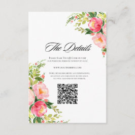 Tarjeta De Recepción Festive Bright Pink Orange Flowers Wedding