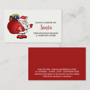 Tarjeta De Recepción Festividades - Sack Santa - Boletos para bebidas