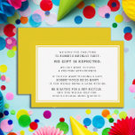 Tarjeta De Recepción Fiebre blanca amarilla 5 dólares fiesta de cumplea<br><div class="desc">Acercamiento de invitación a la fiesta de cumpleaños de un niño blanco y amarillo de Fiver (5 dólares). Un cumpleaños de Fiver es una nueva tendencia en fiestas de cumpleaños para niños. Los fiestas de Fiver pueden enseñarle a los niños el valor del dinero mientras permiten a los invitados de...</div>
