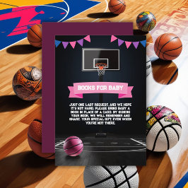 Tarjeta De Recepción Fiesta Baby Shower de baloncesto rosa