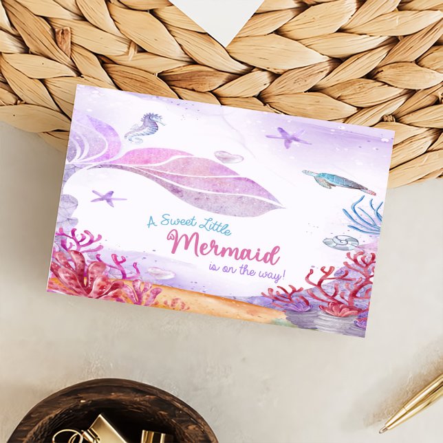 Tarjeta De Recepción Fiesta Baby Shower de Mermaid Chica (Subido por el creador)