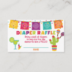 Tarjeta De Recepción Fiesta Baby Shower Diaper Raffle Card - Blanco