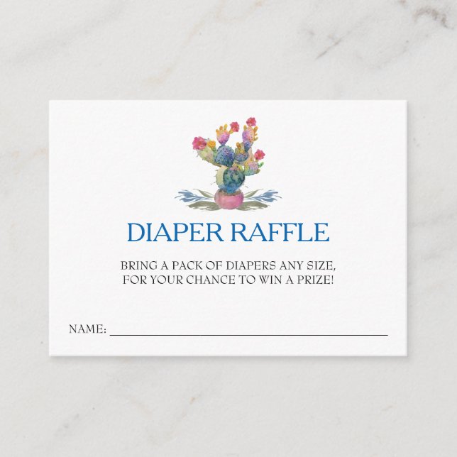 Tarjeta De Recepción Fiesta Baby Shower Diaper Raffle Ticket (Anverso)