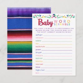 Tarjeta De Recepción Fiesta Baby Word Scramble Game Colorful Card