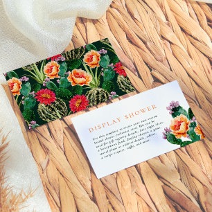 Tarjeta De Recepción Fiesta Bohemio Editable de Cactus y Flores para De