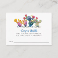 Fiesta Boy Baby Shower Diaper Raffle Ticket
