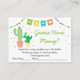 Tarjeta De Recepción Fiesta Cactus adivina cuántos juegos de Baby Showe