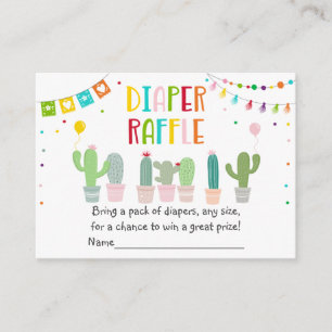 Tarjeta De Recepción Fiesta Cactus Baby Shower Diaper Raffle