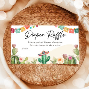 Tarjeta De Recepción Fiesta Cactus Watercolor Diaper Ticket