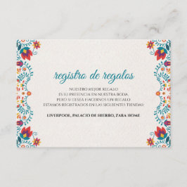 Tarjeta De Recepción Fiesta Colorful Botanical Floral Spanish Wedding