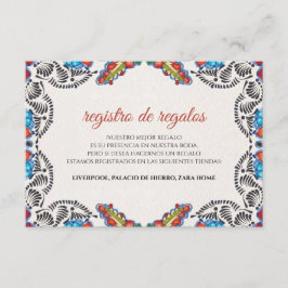 Tarjeta De Recepción Fiesta Colorful Flowers Botanical Spanish Wedding