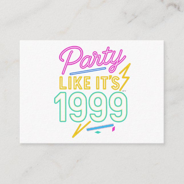 Tarjeta De Recepción Fiesta Como Si Fuera 1999®™ – Voltaje Neon (Anverso)
