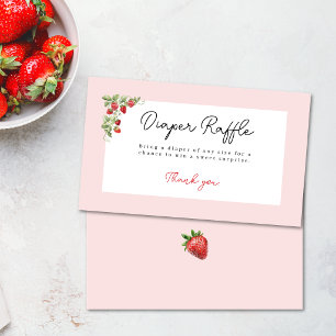 Tarjeta De Recepción Fiesta de Baby Shower Caprichosa con Fresas Acuare