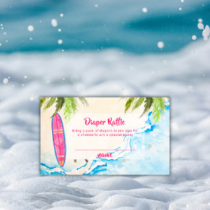 Tarjeta De Recepción Fiesta de Baby Shower de Diapers de Playa de Plam