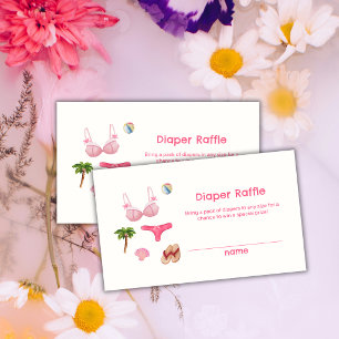 Tarjeta De Recepción Fiesta de Baby Shower de Verano Rosa Playa