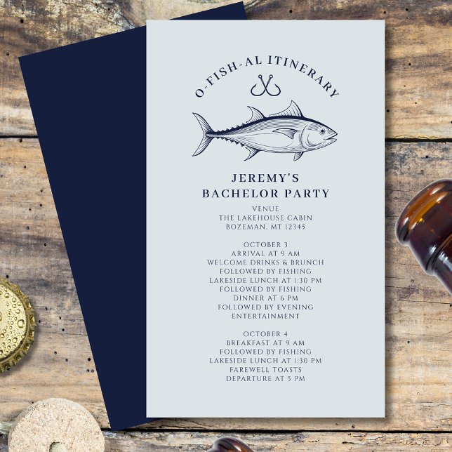 Tarjeta De Recepción Fiesta de Bachelor Viaje de Pesca Itinerario (Subido por el creador)