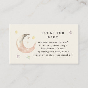 Tarjeta De Recepción Fiesta de bebé Boho Sobre la luna Solicitud de lib