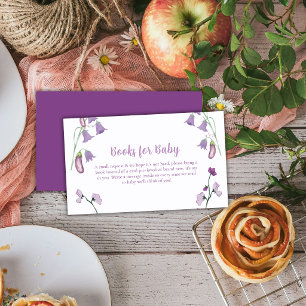 Tarjeta De Recepción Fiesta de Bebé de Flor de Primavera Púrpura Berenj