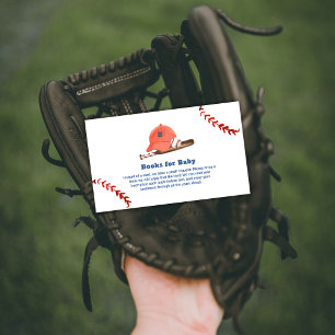 Tarjeta De Recepción Fiesta de Bebé Libros de Béisbol Retro LIttle Slug